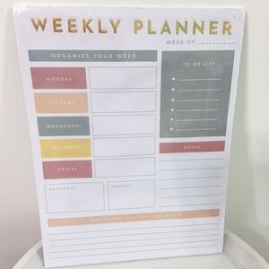 Weekly Planner Pad, NEW, 10.7 in X 8.26 in